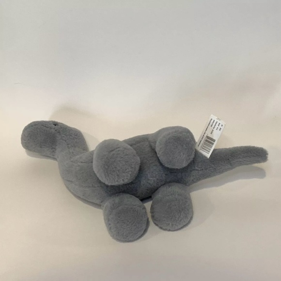 Baby Dinosaur Brontosaurus Plush Rattle Toy Gray Embroidered Eyes KellyToy 12” - Picture 6 of 9